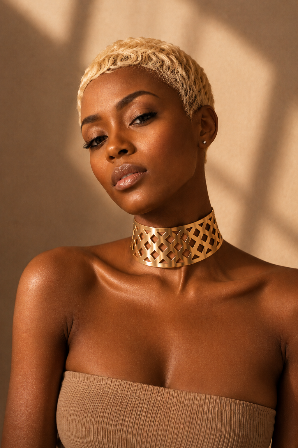 COLLIER TORQUE AJOURÉ OR