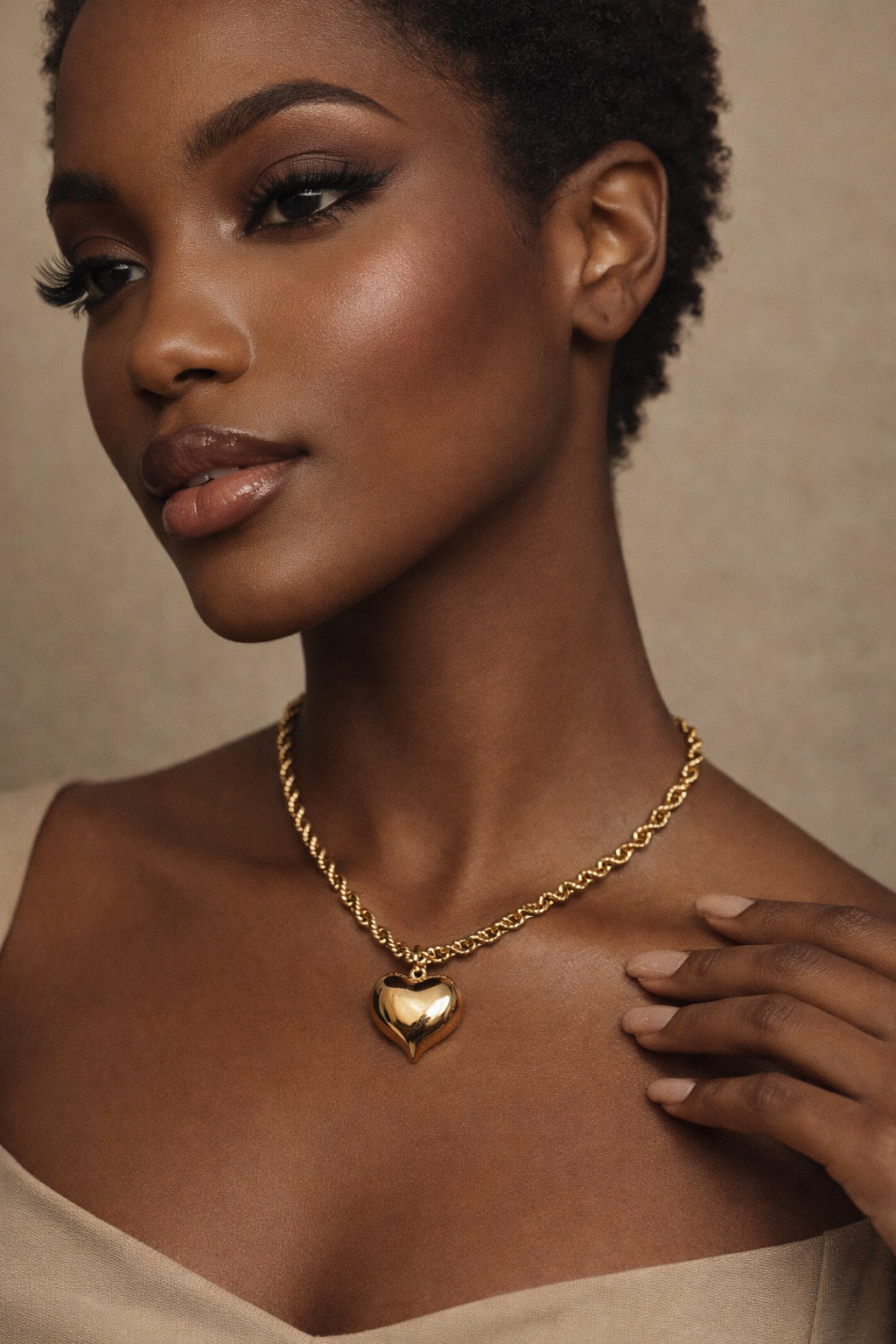 Collier Cœur Aura – Gold Glow